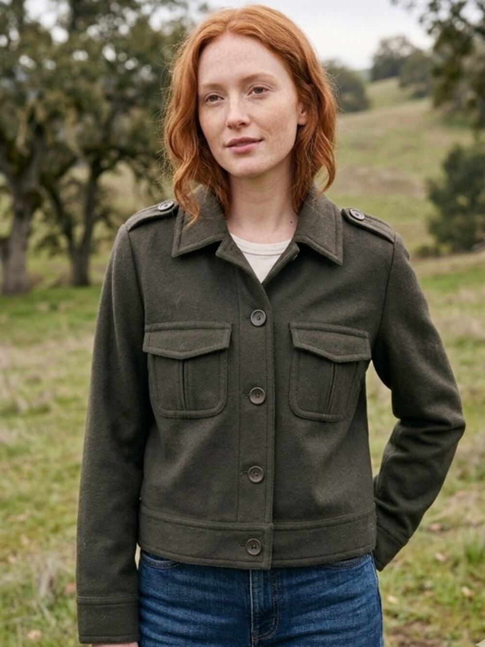 Sundance Eisenhower Wool-Cashmere Jacket Green medium
